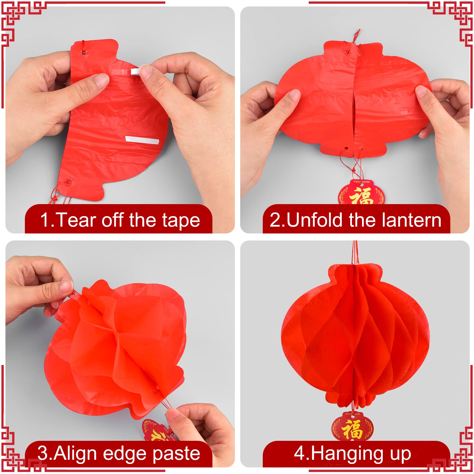 Mototo cherry blossom lantern with wire frame for quick hanging