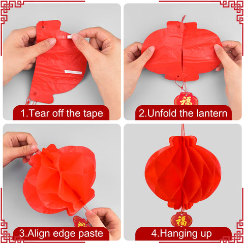 Mototo cherry blossom lantern with wire frame for quick hanging