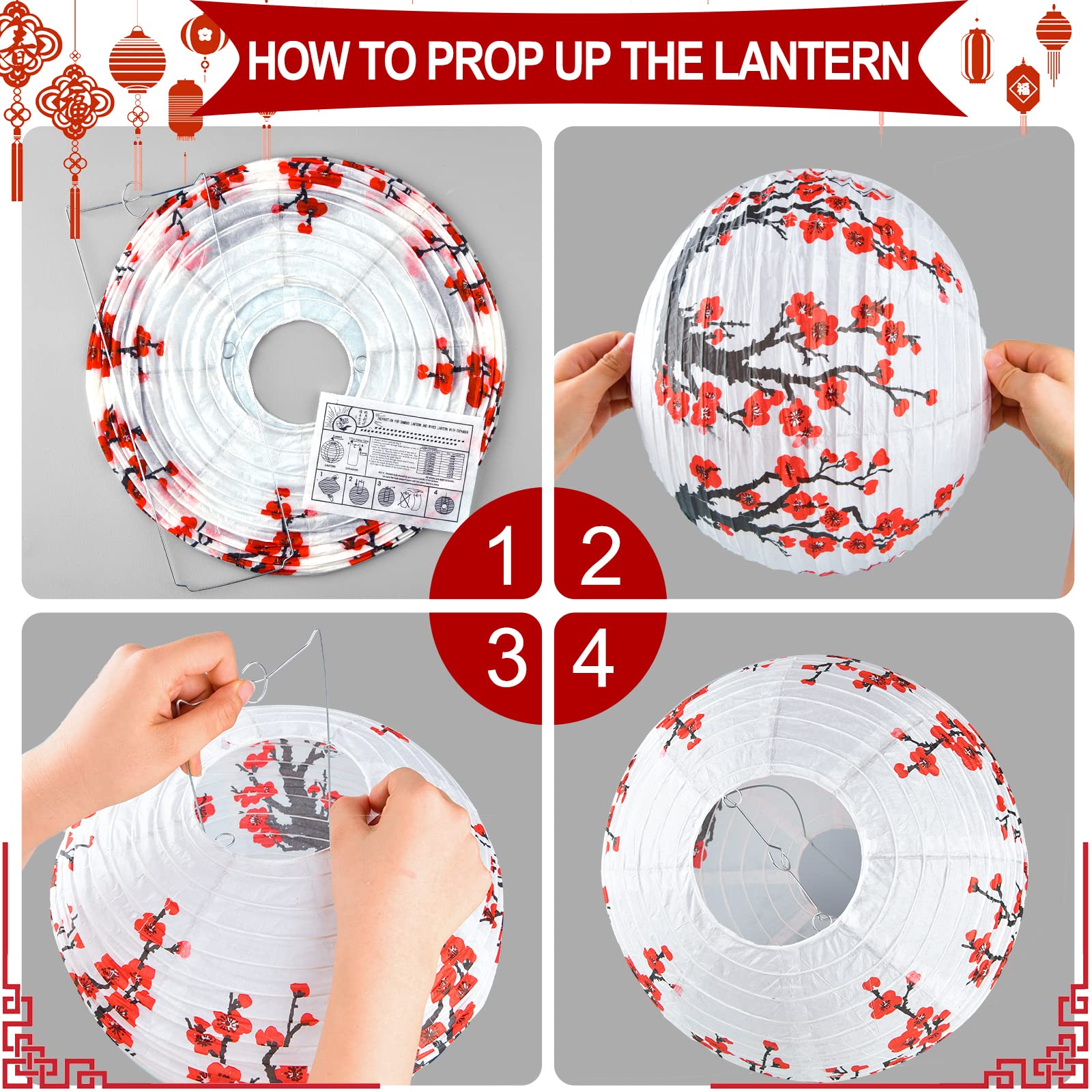 Mototo 7.9-inch Chinese red lantern versatile indoor/outdoor lighting