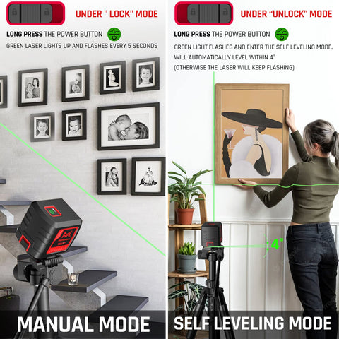 Motovera laser level with brightness modes ensures visibility in bright environments.
