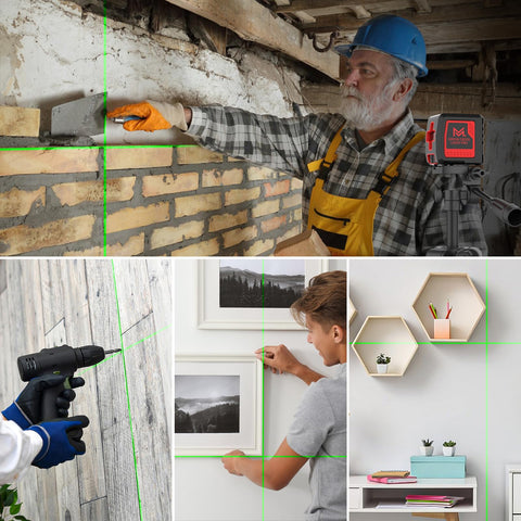 IP54-rated Motovera laser level protects against dust and water on job sites.