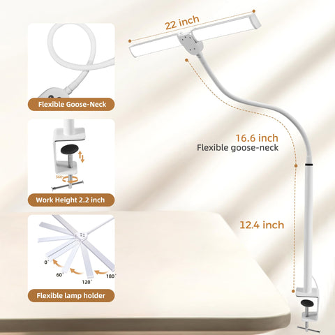 Motumen goose-neck flexibility allows precise light positioning.