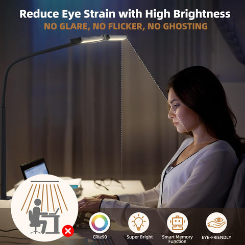 Motumen desk lamp remote control enables quick lighting adjustments.