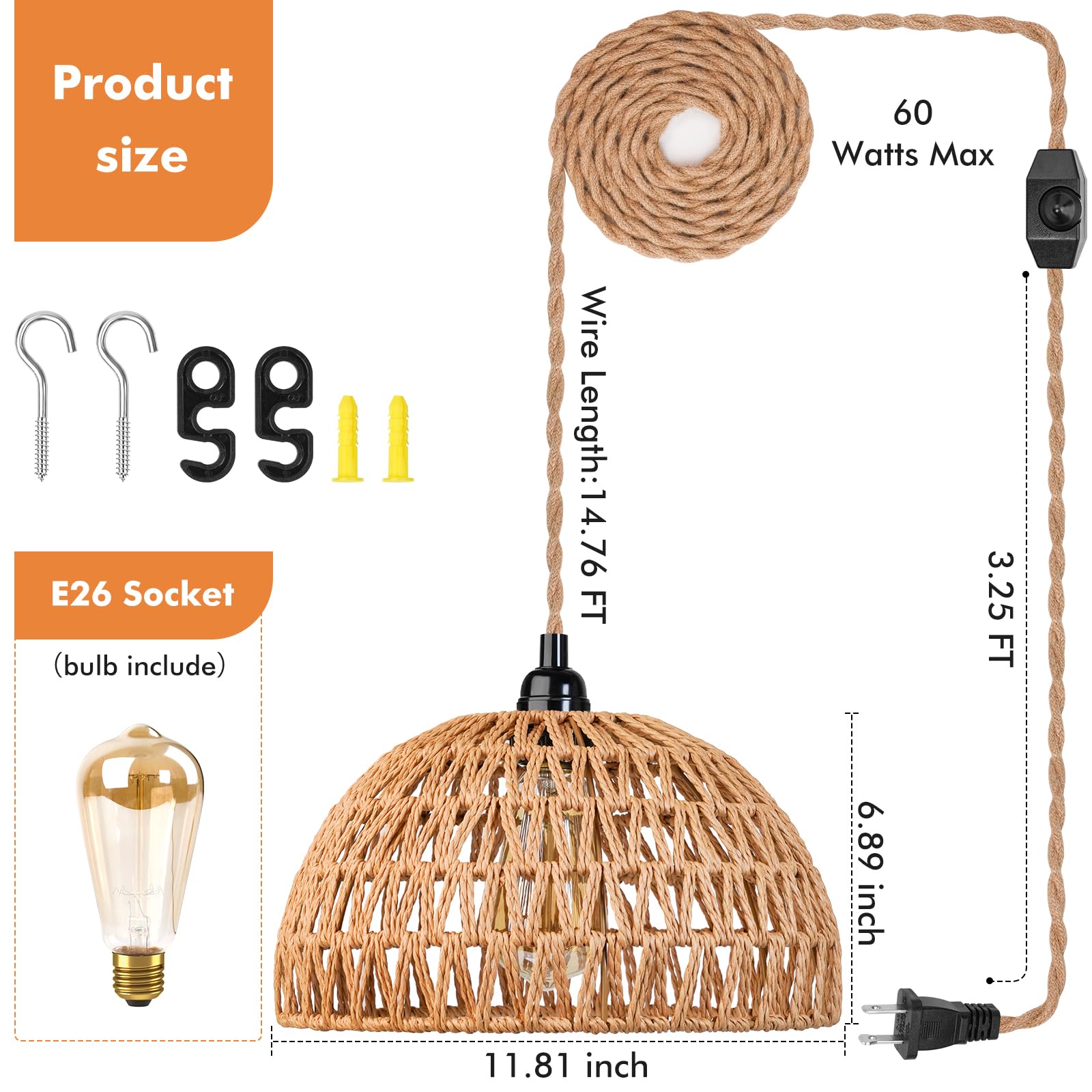 MouJeHom woven boho pendant elevates bedroom or dining area