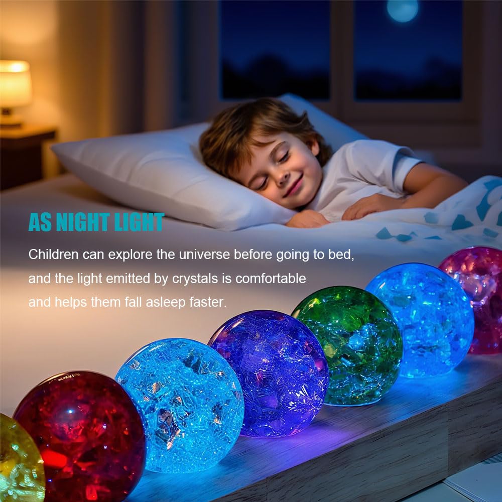 MouMouPurr green ice cracked ball provides soothing glow for relaxation and mindfulness moments.