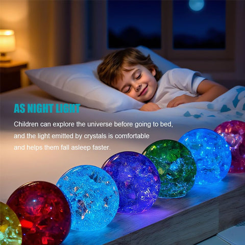 MouMouPurr green ice cracked ball provides soothing glow for relaxation and mindfulness moments.