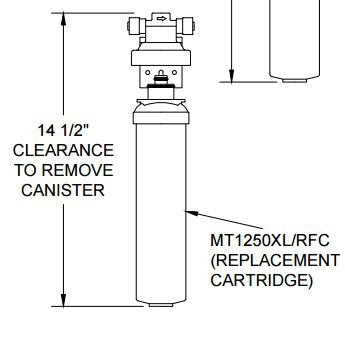 Mountain Plumbing MT1250XL RFC cartridge detail for quick replacement and clean filtration.