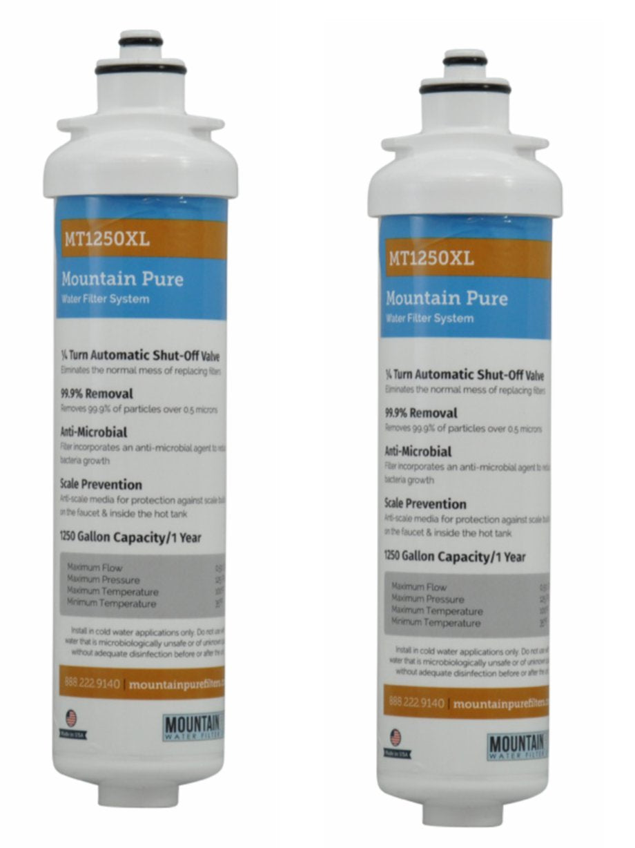Mountain Plumbing Mountain Pure carbon replacement two-pack for MT1250XL improves water taste.