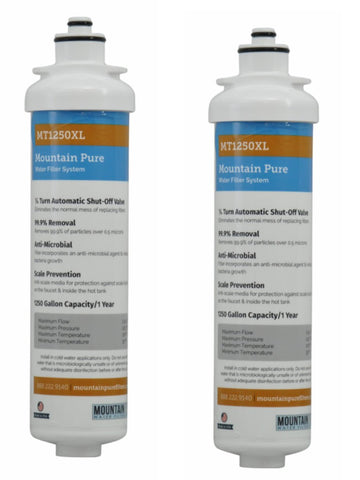 Mountain Plumbing Mountain Pure carbon replacement two-pack for MT1250XL improves water taste.