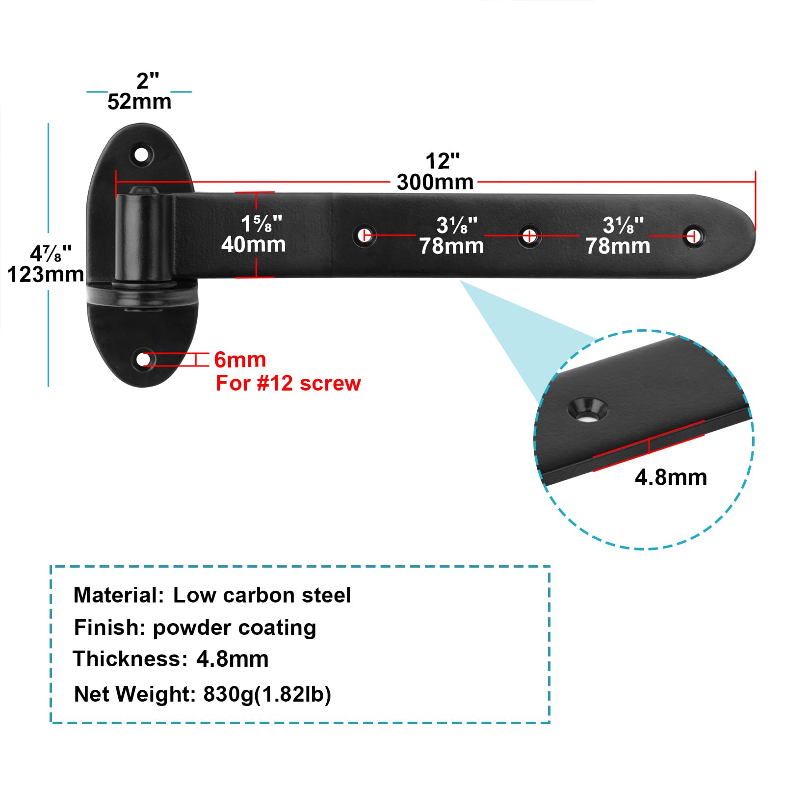 Mountain Ark heavy-duty T-straps for reliable gate movement