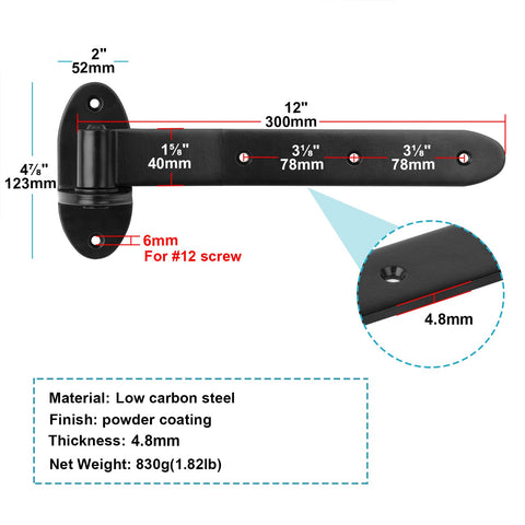 Mountain Ark heavy-duty T-straps for reliable gate movement