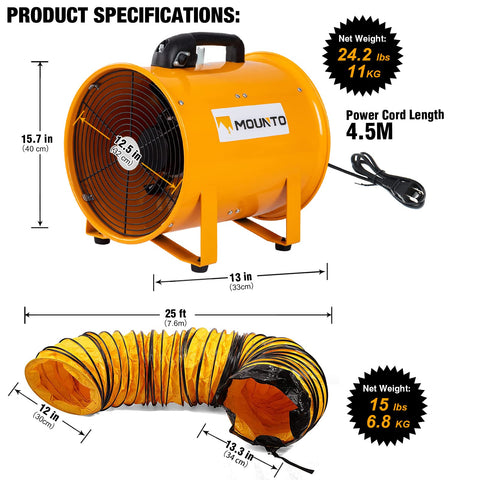 Mounto 25-foot vinyl hose extends reach for flexible ventilation