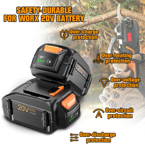 Mounzuikue battery compatible with Worx WA3847 and WA3732 chargers