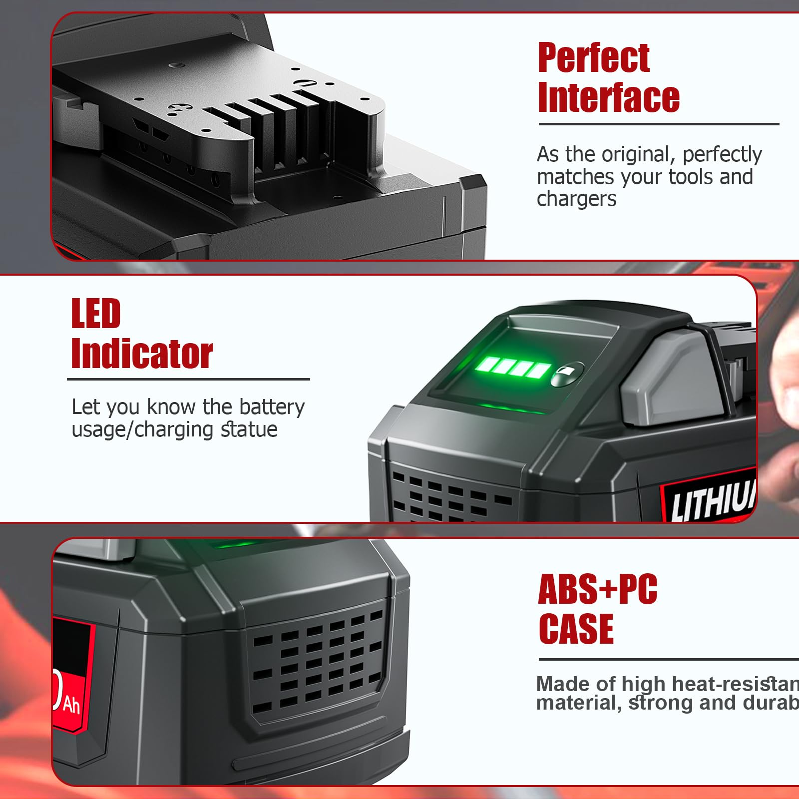 Safety protections guard against overcharge, overdischarge, and overheating in the Mounzuikue battery.