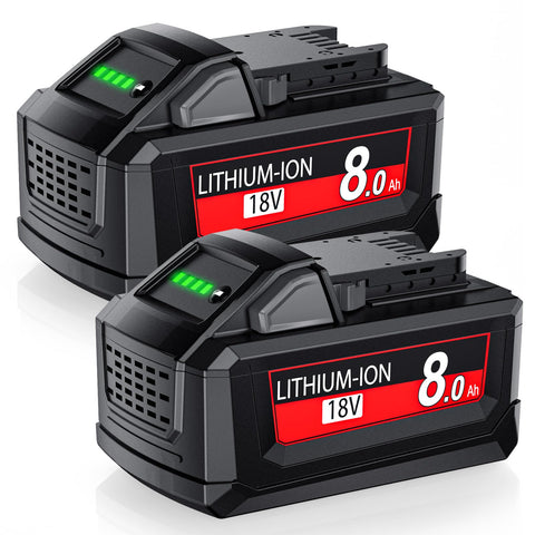 Mounzuikue upgraded 8000mAh battery powering Milwaukee M18 tools for extended projects.