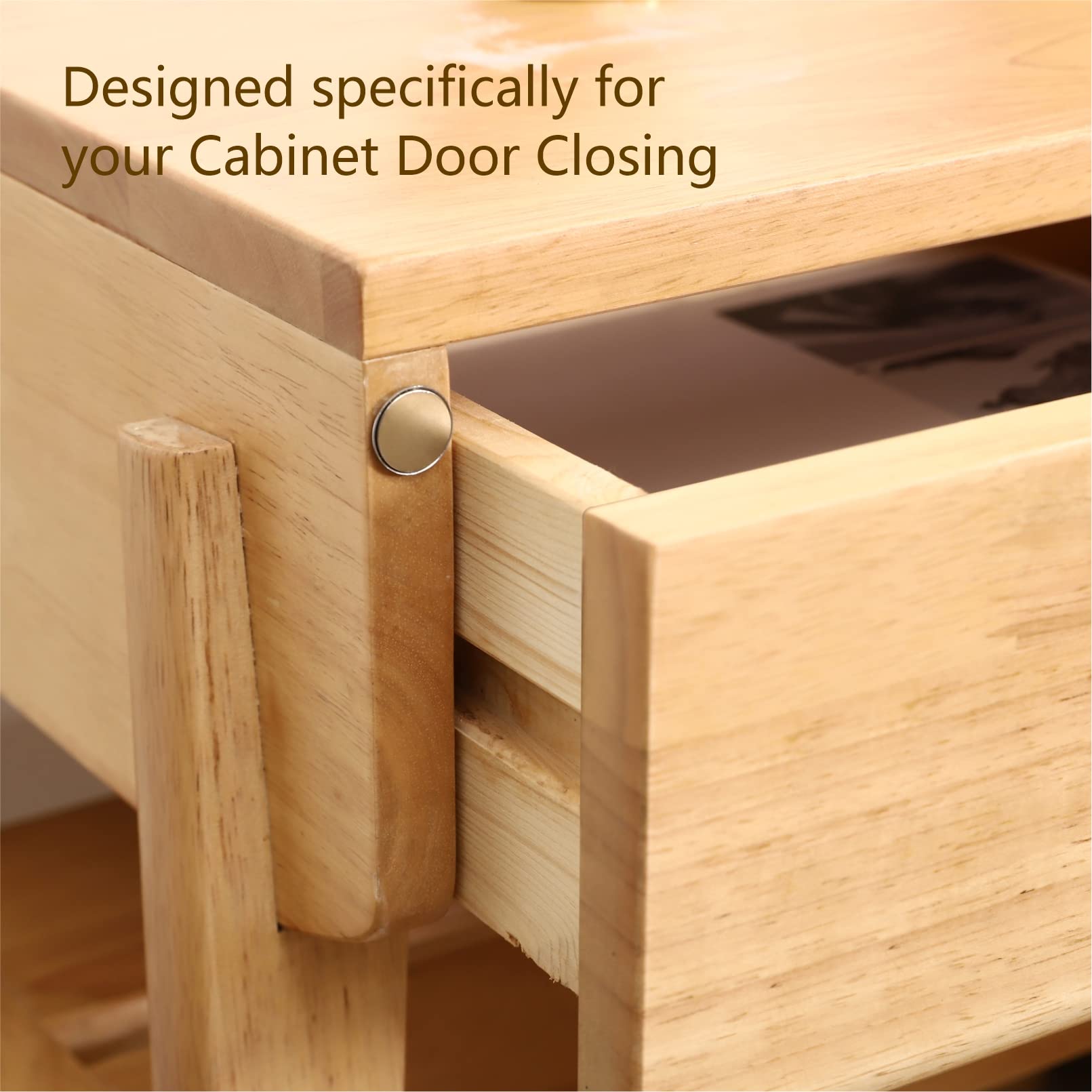 Mousike flat magnetic cabinet latch for hidden closures.