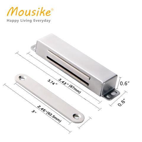 Mousike heavy-duty magnet in stainless steel supports long-lasting closures