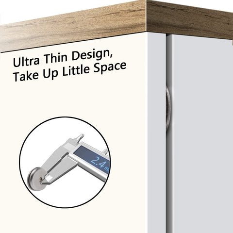 Mousike ultra-thin cabinet magnet highlighting 2mm thickness for discreet fit