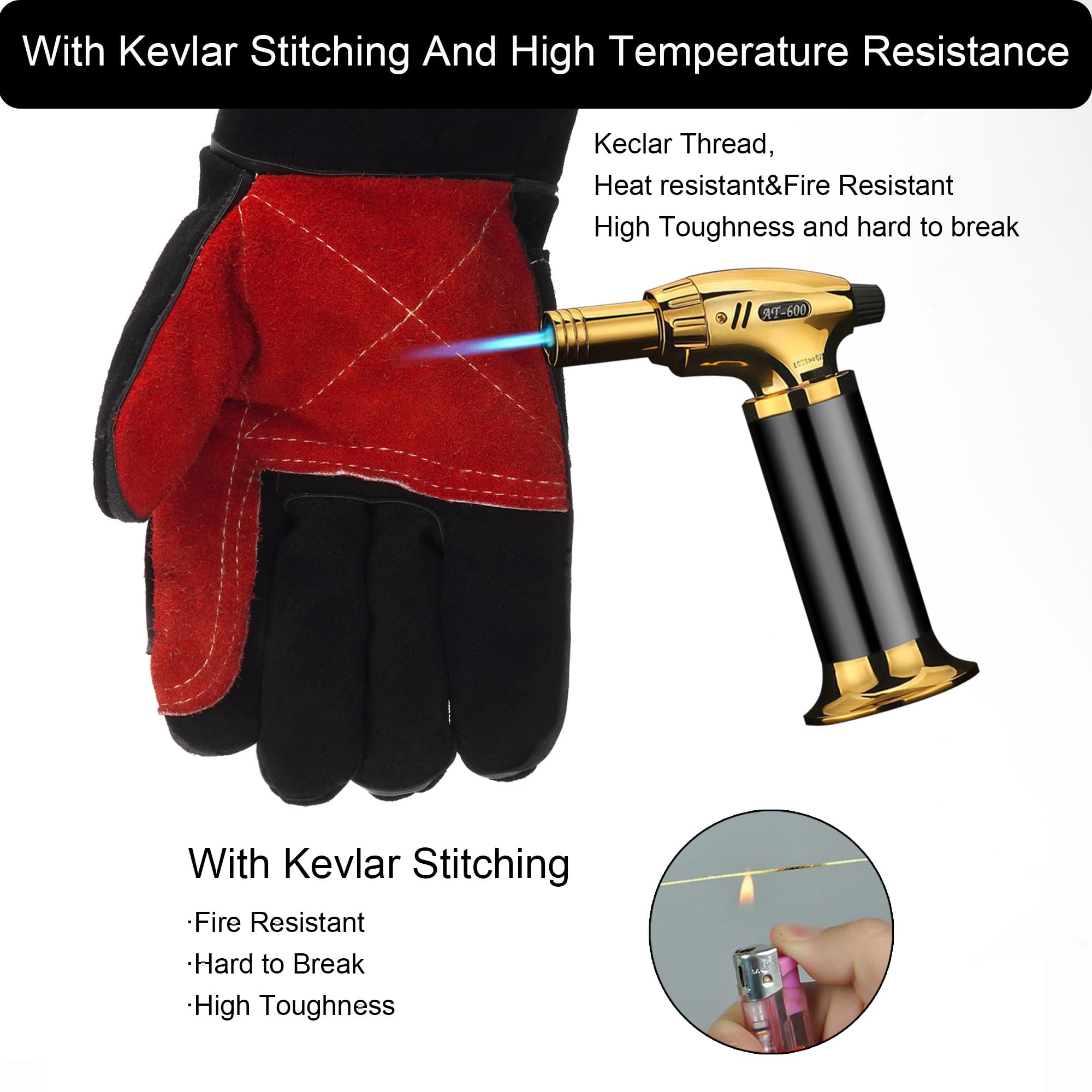 Versatile gloves suitable for welding, grilling, and fireplace duties.