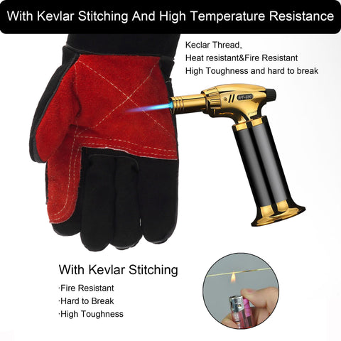 Versatile gloves suitable for welding, grilling, and fireplace duties.