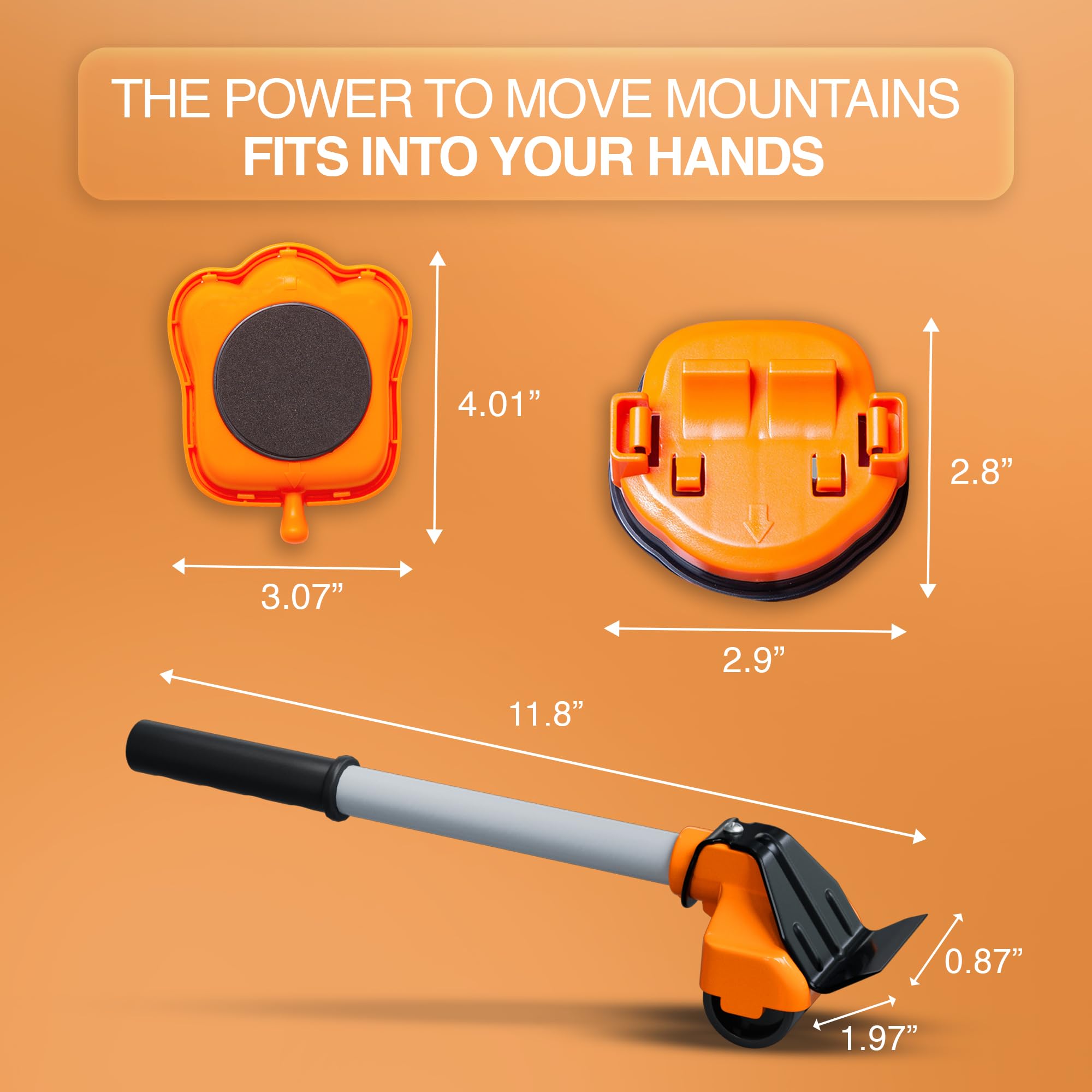 MouZie adjustable-height-lifter-extensions enabling stable lifts for low and tall furniture.