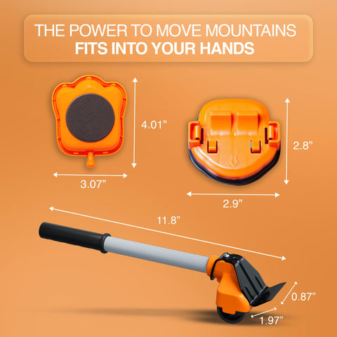 MouZie adjustable-height-lifter-extensions enabling stable lifts for low and tall furniture.