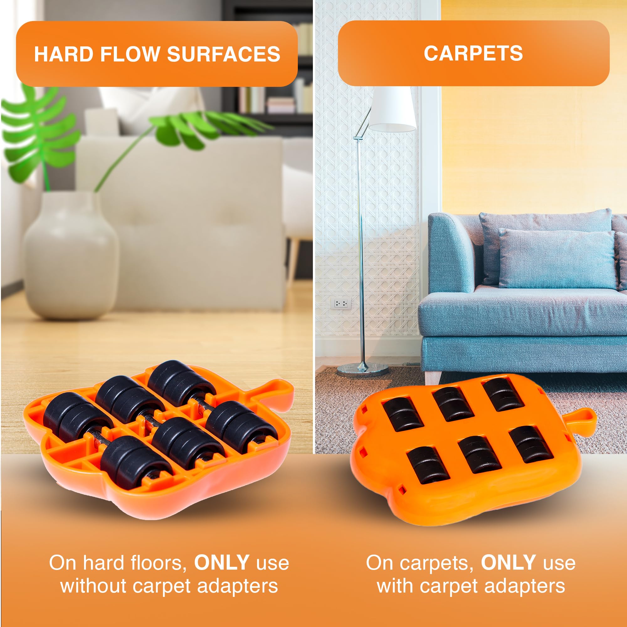 MouZie protective-floor-gliders protect surfaces while moving heavy items across tile or laminate.