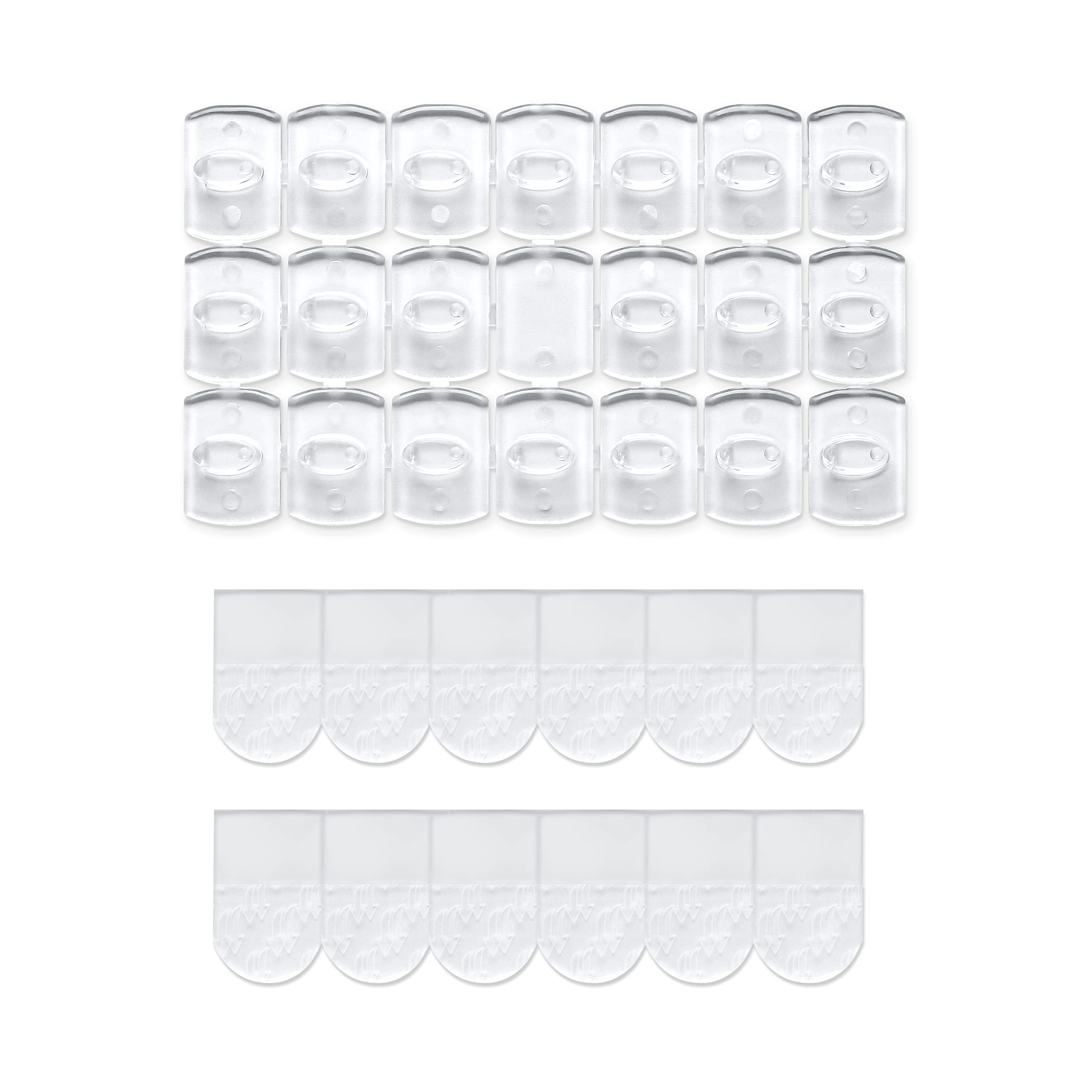Movelyst 100 mini clear light clips on wall enable tidy, damage-free hanging of lights.