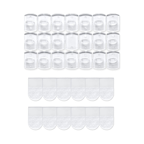 Movelyst 100 mini clear light clips on wall enable tidy, damage-free hanging of lights.