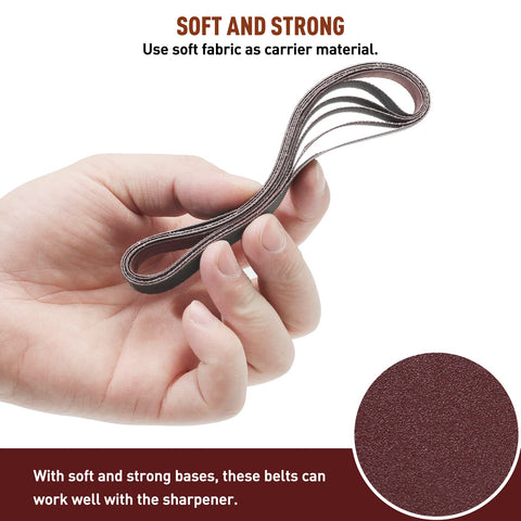 MOVIRON replacement belt 400‑grit for refined sharpening and smoothing surfaces