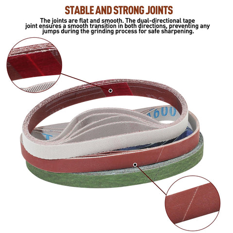 MOVIRON 1000 grit silicon carbide belt creates smooth blade edges
