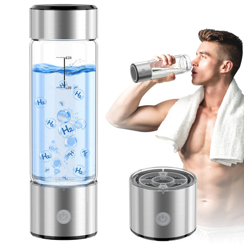 MOVOCA hydrogen water bottle showing the 3min generator for rapid on-the-go hydration