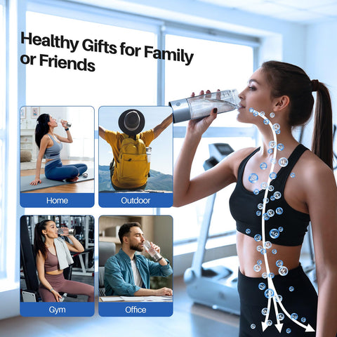 MOVOCA hydrogen bottle compatible with mineral, purified, alkaline, and tap water