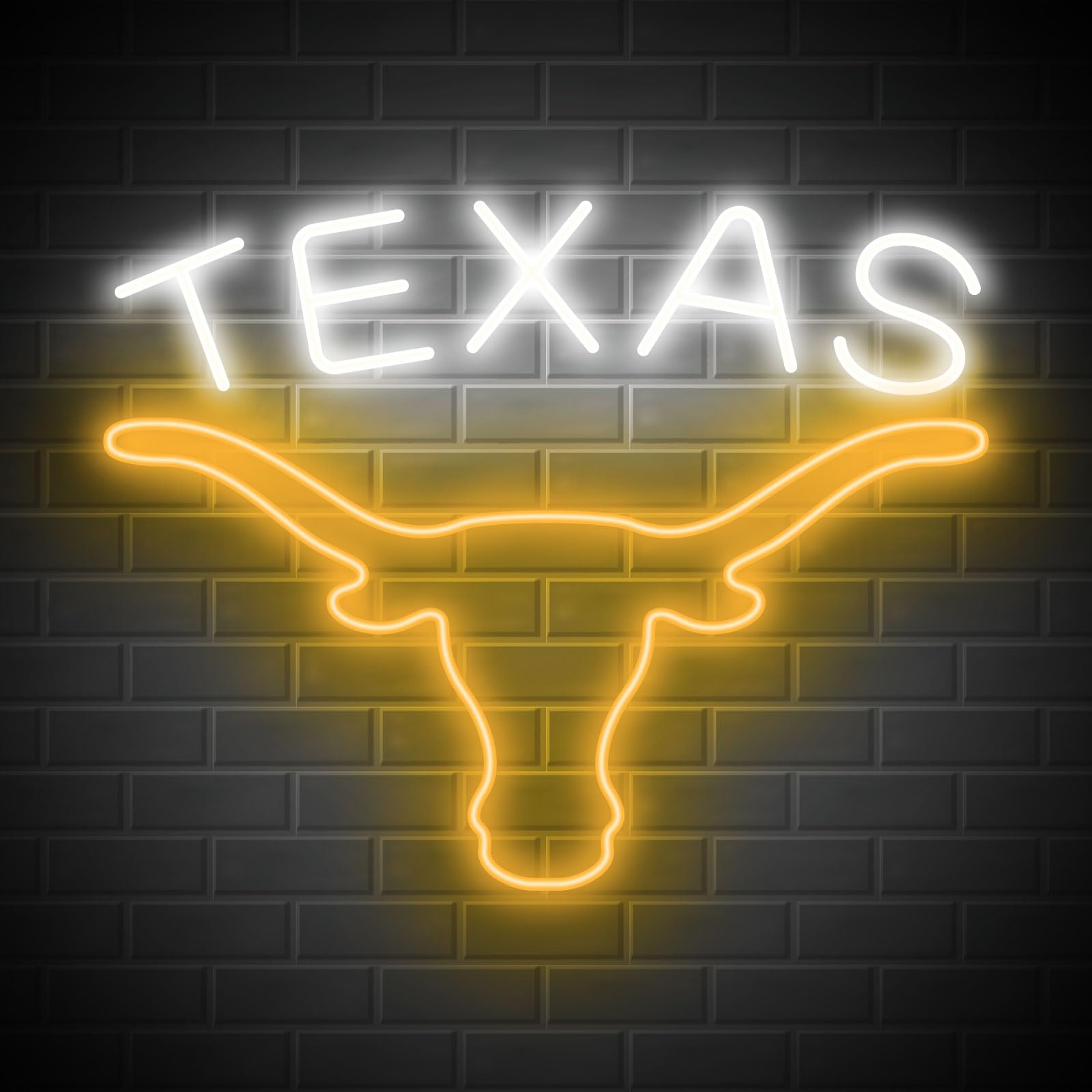 Moweek Texas Longhorn neon sign glowing for bold wall decor and Texas pride.