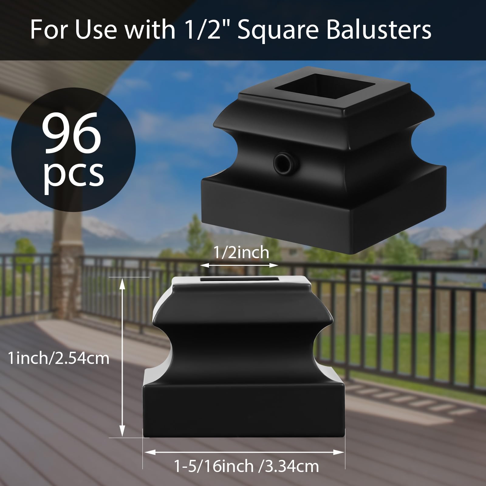 Moxweyeni baluster shoe screw application enables quick, sturdy mounting.