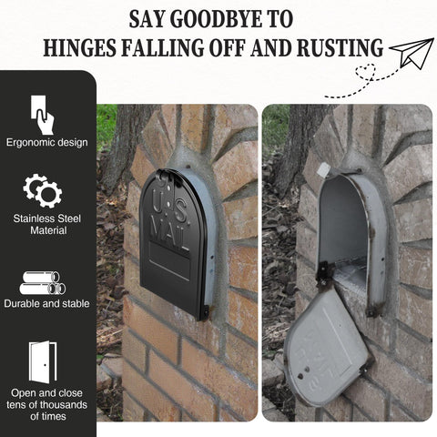 Moxweyeni mailbox door installation step shows quick, tool-free upgrade for a refreshed look.