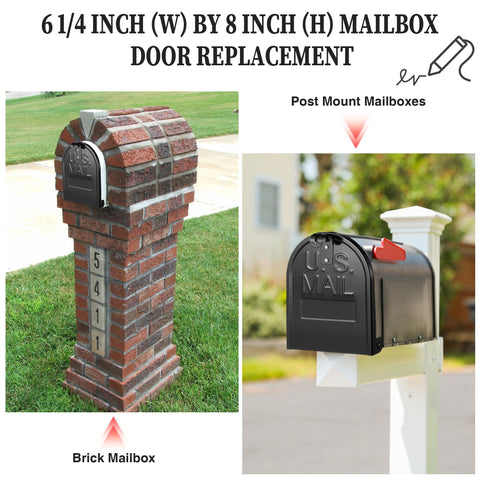Moxweyeni mailbox door measurement guide highlights compatible size before purchase.