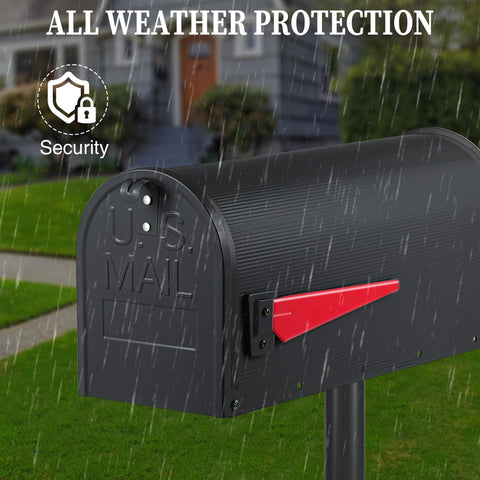 Moxweyeni mailbox door rust-proof design helps protect mail during storms.