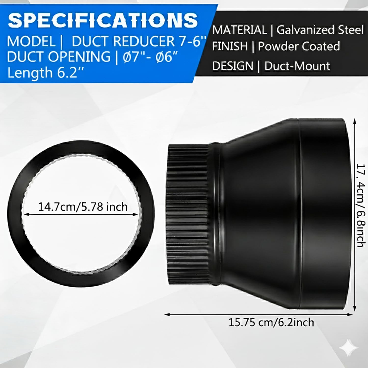 Moxweyeni reducer with crimp collar enables quick tool-free installation