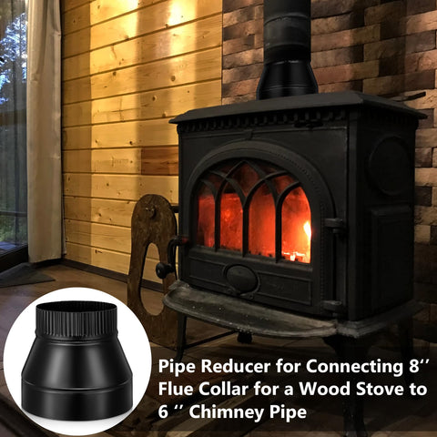 Moxweyeni reducer used in wood stove venting setups.