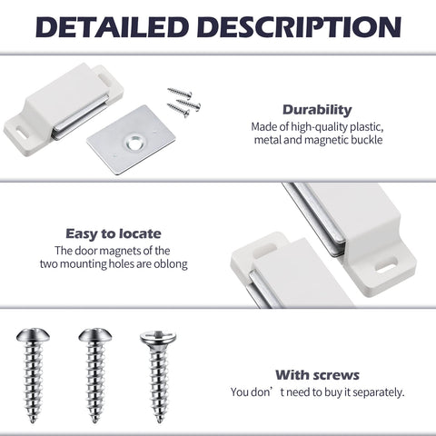 White Moxweyeni magnet for doors and drawers ensuring stable closures.