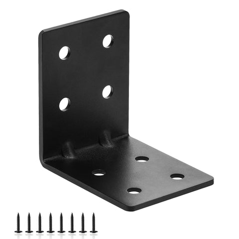 MOZCORN heavy-duty steel corner brackets provide sturdy shelf support for wood projects.