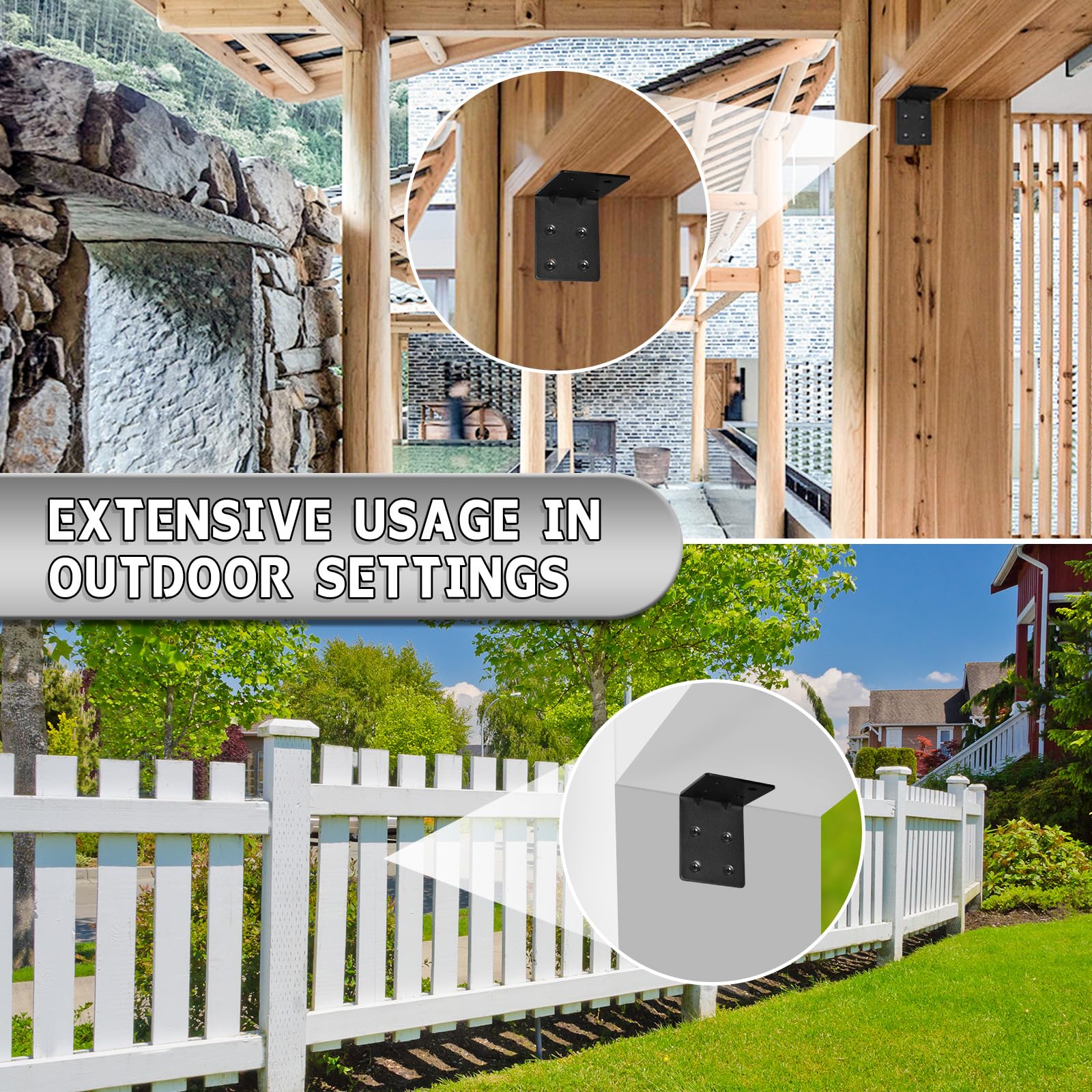 MOZCORN indoor-outdoor black finish bracket suitable for versatile projects.