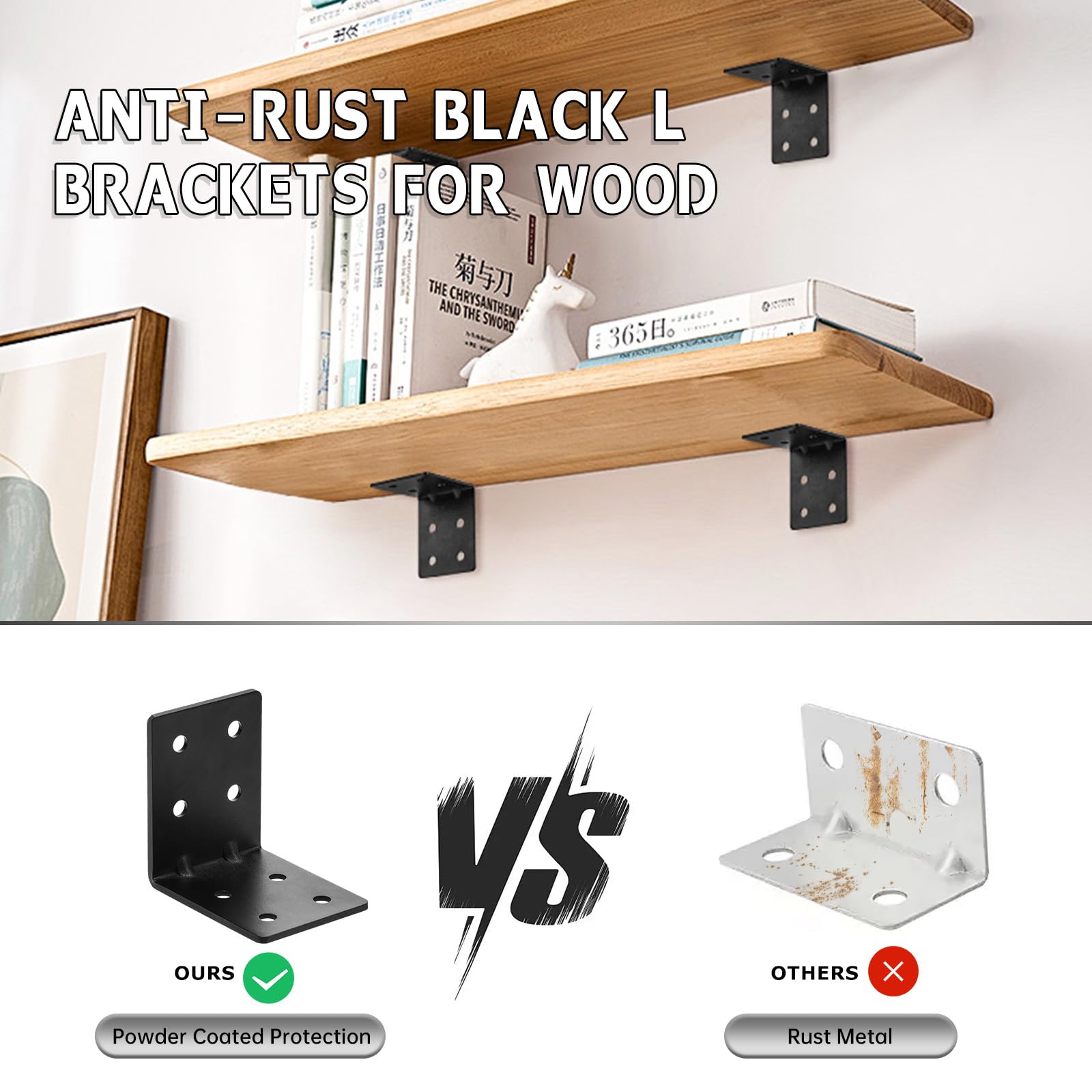 MOZCORN packaged corner brackets with screws streamline quick installations.