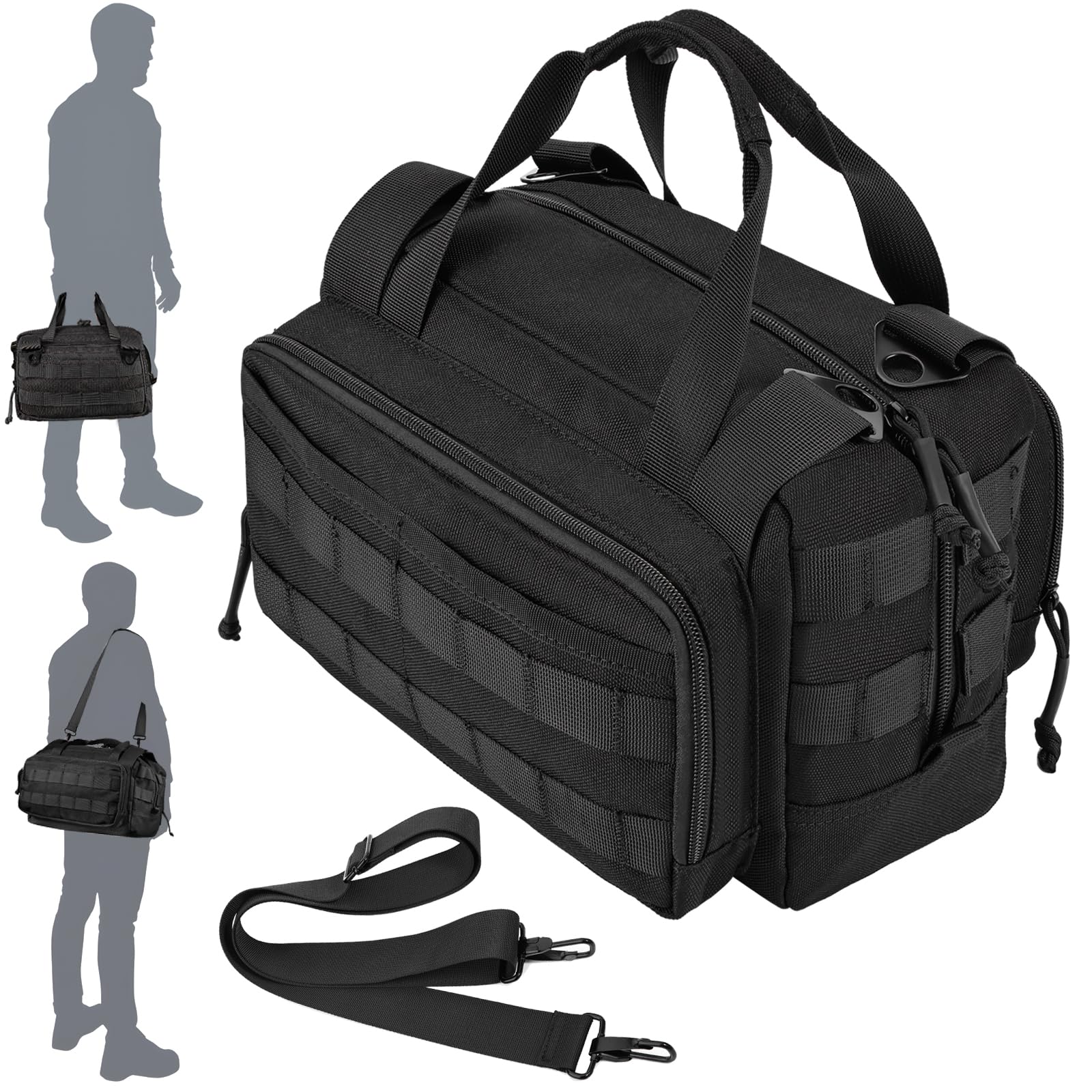 MOZETO 12 inch tool bag external pockets for quick access.