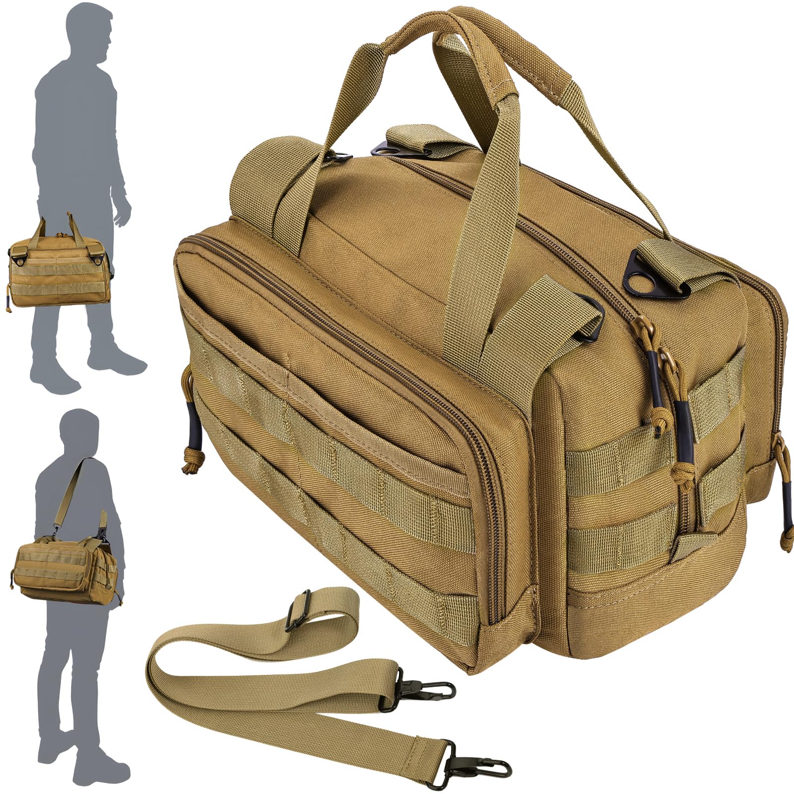 MOZETO 12 inch tool bag front view highlights rugged build for durable job-site use.