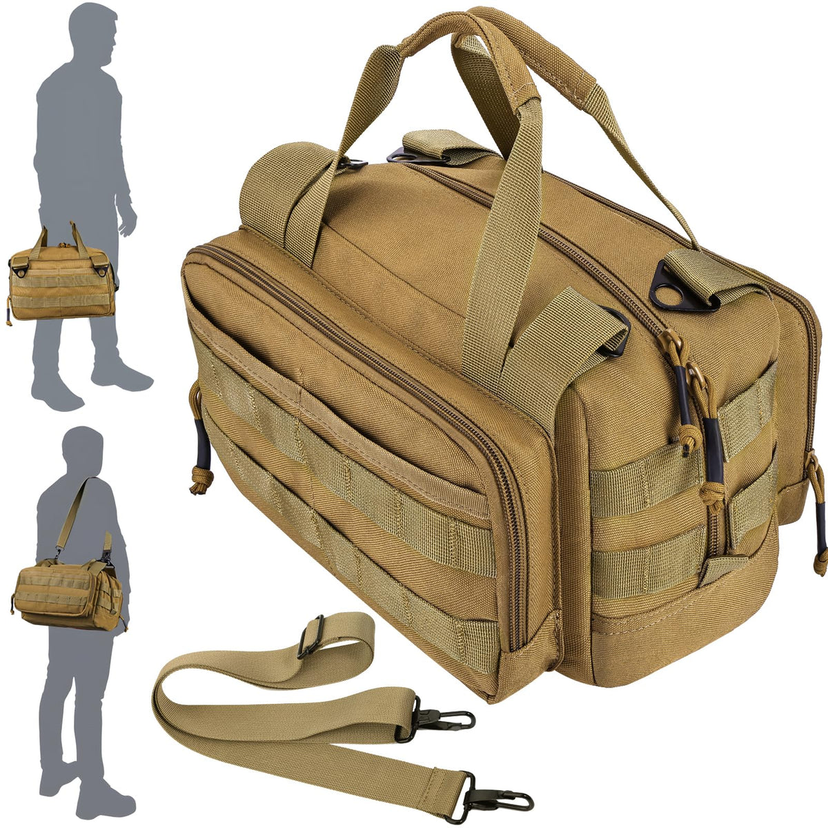 MOZETO 12 inch tool bag front view highlights rugged build for durable job-site use.