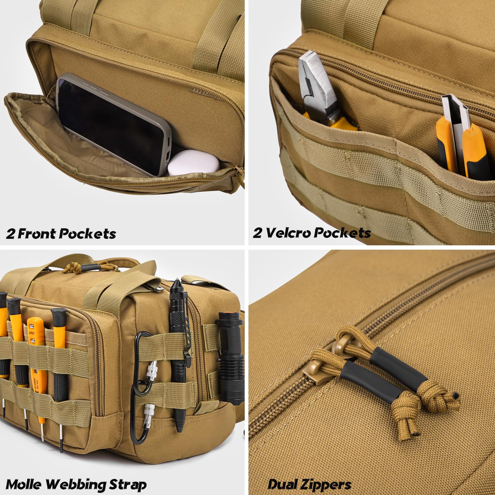 MOZETO interior compartments reveal organized spaces for fast tool retrieval.