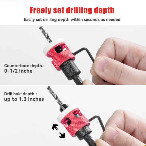 Mozeyerh depth-stop adjustment tool enabling customizable drilling depth.