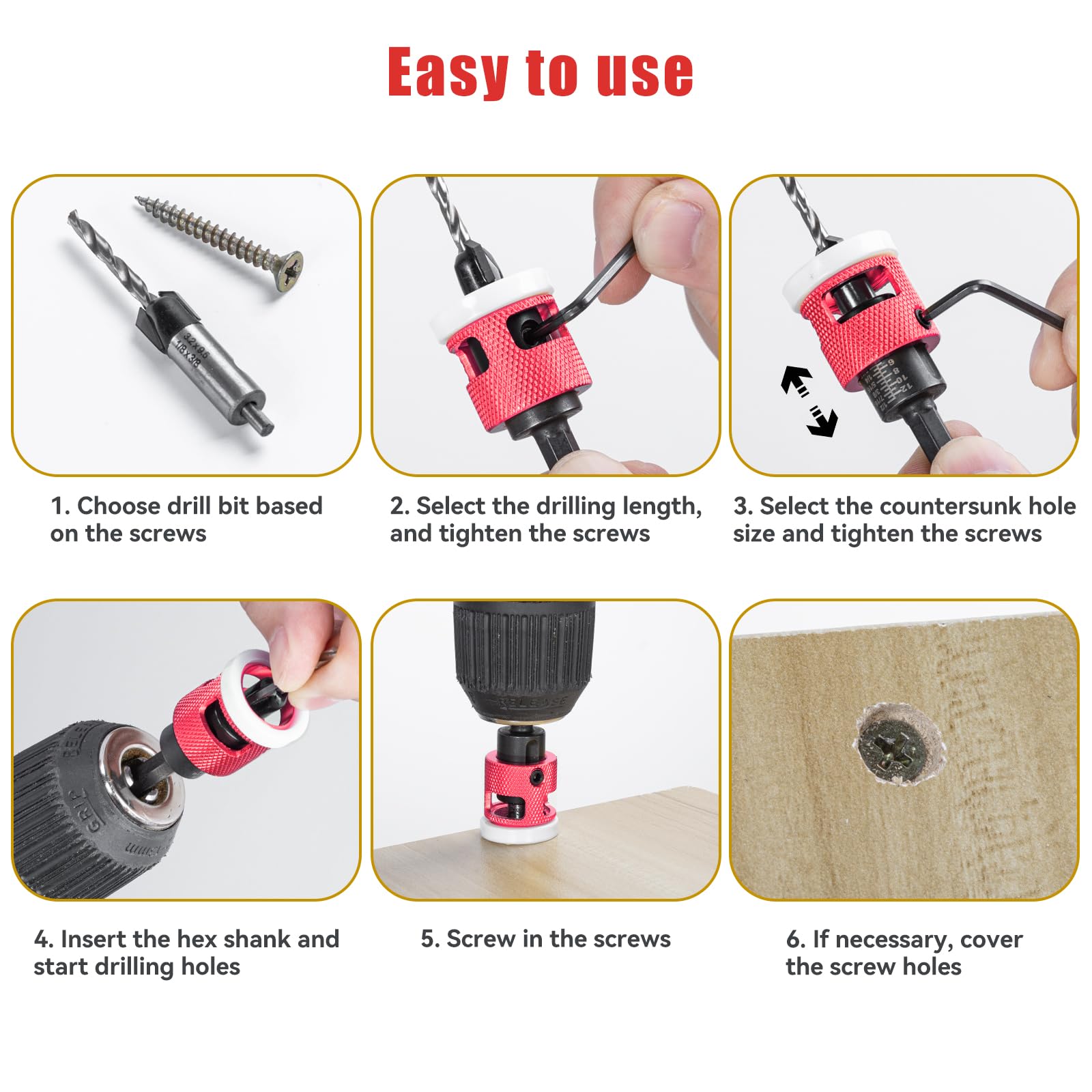 Mozeyerh hex shank 1/4 inch fits most drills securely.